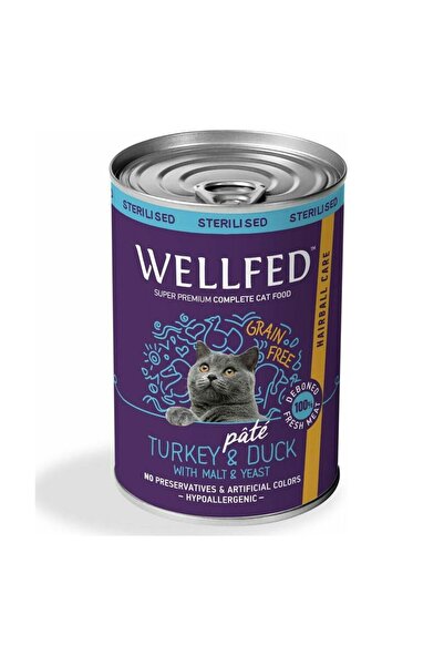 Wellfed Αποστειρωμένο Κονσέρβα Γάτας κατά των Τριχόμπαλων με Γαλοπούλα & Πάπι...