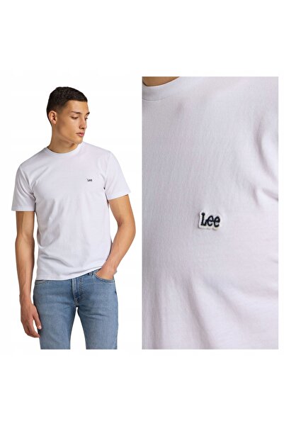 Lee Tricou bărbătesc, Lee, Tricou cu logo tip patch SS, 2XL INTL, Alb, Croial...