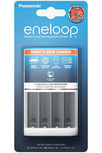 PANASONIC Eneloop Έξυπνος & Γρήγορος Φορτιστής BQ-CC55 για 4 μπαταρίες Ni-MH ...