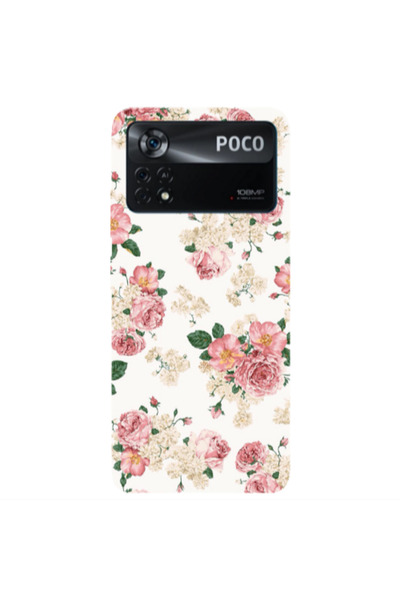 Other Xiaomi Poco X4 Pro Pink Flowers 2 Transparent Silicone TPU Θήκη