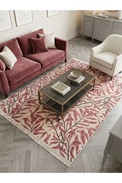 Brillant Yaprak Desen Lateks Taban Salon Yolluk Antre Halı