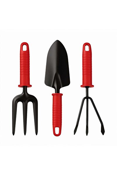 CASA JOY Unelte de grădină, set de 3, cu mâner din plastic de 21 cm, modele d...