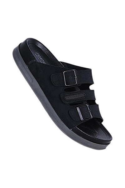 Ayakcenter Foxter M-26008 Black Soft Sole Men's Daily Slippers