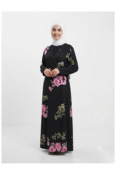 Sedef Moda Evi Women's Hijab Prayer Dress Mother Daughter Floral Patterned Do...
