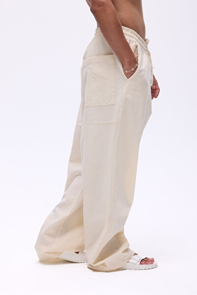 Unreal Co Bel Lastikli Super Baggy Keten Pantolon