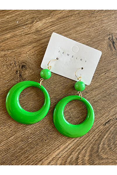 Büyük Hanım Acrylic Style Green Earrings
