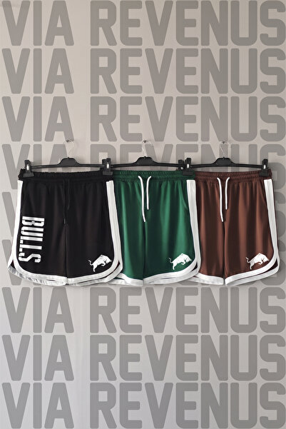 Vordevia Bulls Printed Unisex Retro Varsity Daily Training Sports Shorts 3-Pack