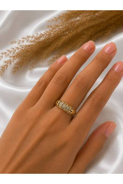 XUPING JEWELRY 14K Kuyumcu Model Taş Detaylı Xupıng Çelik Yüzük