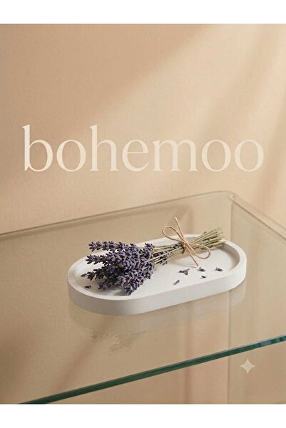 Bohemoo Oval Dekoratif Tepsi, Takı Düzenleyici, Taş Tozu Sunumluk, Minimalist...