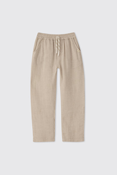 Panço Boy's Beige Muslin Pants