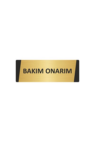 Özarslan Dizayn لافتة تحذير معدنية للصيانة والإصلاح مقاس 5×20 سم لون ذهبي