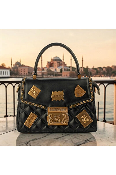Guja Premium Kapitone Desenli Metal Detaylı Kadın El ve Omuz Çantası