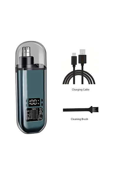 Choice1 Green USB Rechargeable Nose and Ear Hair Trimmer for Men Electric Cli...