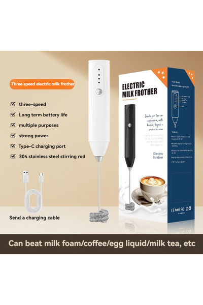 choice2 05-bai-1pcs Handheld Electric Egg Beater Mini Battery Powered Milk Fr...