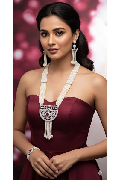 Generic Multi-Layered Emerald Green Pearl Necklace - Unforgettable Beauty