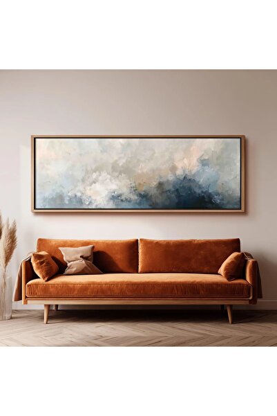 dekorodam Ahşap Çerçeveli Panoramik Oturma Odası Salon Tablosu