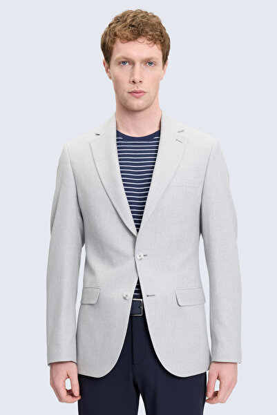 Hatemoğlu Gray Slim Fit Mono Collar Classic Jacket