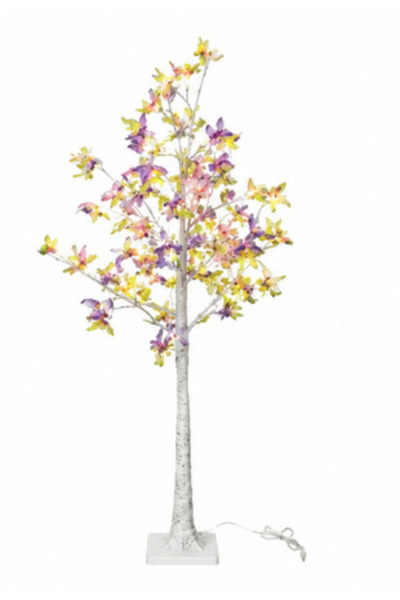 OEM Brad artificial iluminat cu LED-uri, cu fluturi colorați decorativi, 150cm