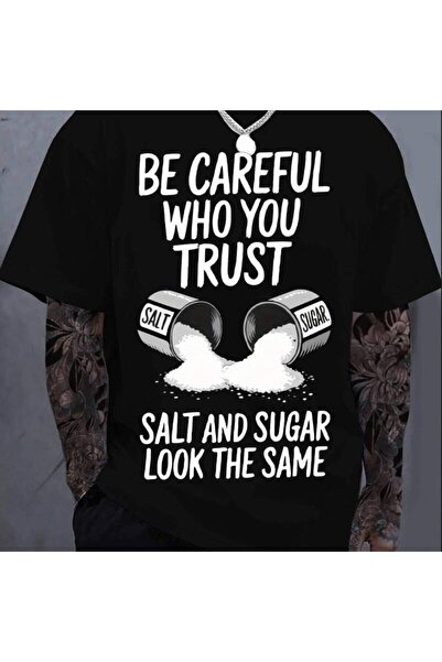 12 Teknoloji تي شيرت رجالي بتصميم رسومي مضحك بطبعة 'Be Careful Who You Trust ...