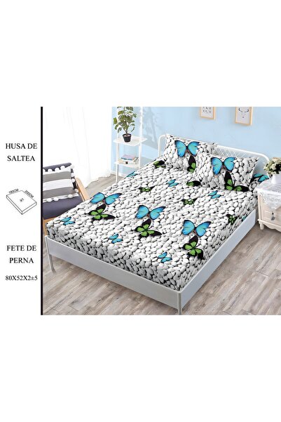 naniland.ro Husă de Pat Finet 2 Persoane 3 Piese cu Elastic 180x200 cm, Model...