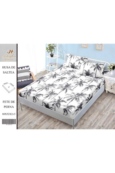 naniland.ro Husă de Pat Finet 2 Persoane 3 Piese cu Elastic 180x200 cm, Model...