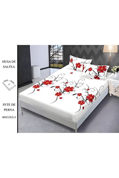 naniland.ro Husă de Pat Finet 2 Persoane 3 Piese cu Elastic 180x200 cm, Model...