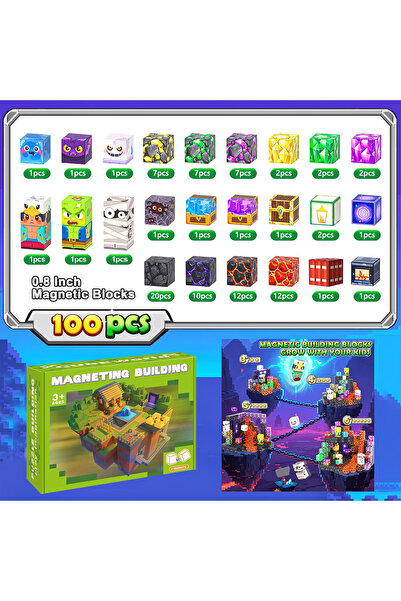 Choice3 100pcs Magnetic Building Block Bricks Toy Mine Stacking World DIY Mod...