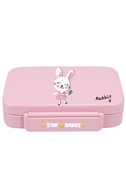 STAR BABiES Cute Rabbit Theme Bento Lunch Box with 4 Compartments, BPA Free, ...