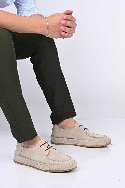 Bestello Lace-Up Rubber Sole Genuine Leather Loafer174-1875 Men's Shoes