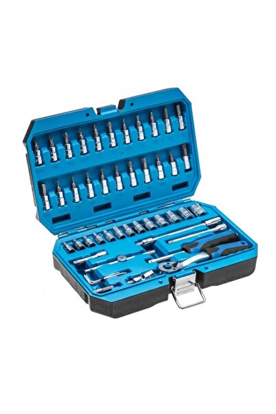 Hogert Trusă de scule, Hogert, 1/4 ", cu clichet, CrV, 46 piese.