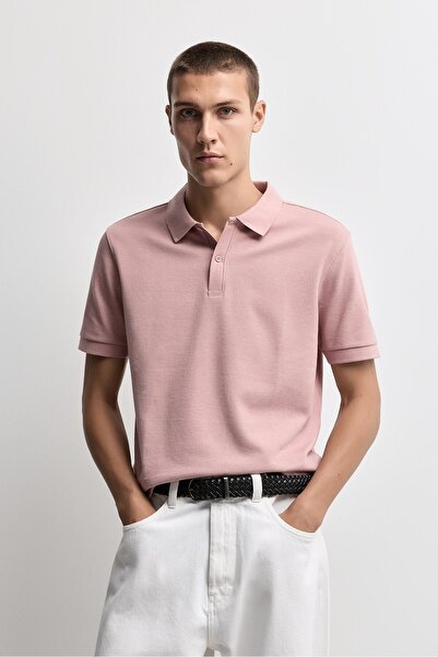 LEFTIES Basic dokulu polo yaka t-shirt