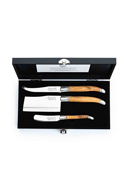 Style de Vie Set 3 cutite pentru branza Laguiole, Maro/Argintiu