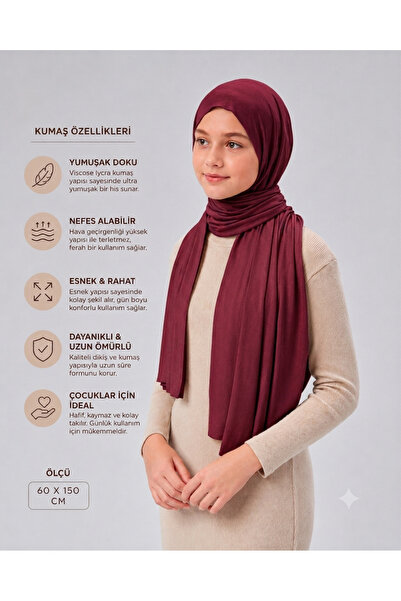 Sonbaharmoda Şal din bumbac pieptănat pentru fete, viscoză Lycra, 60x150 cm, ...