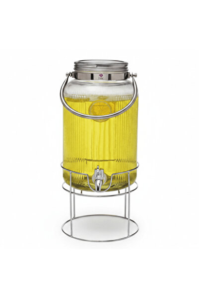 ORCHID Glass Beverage Dispenser with Metal Stand – 4 L