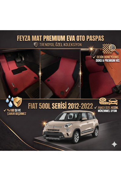 FEYZA OTO FIAT 500L 2012-2022 SERİSİ ARACA ÖZEL EVA PASPAS TAKIMI FEYZA MAT