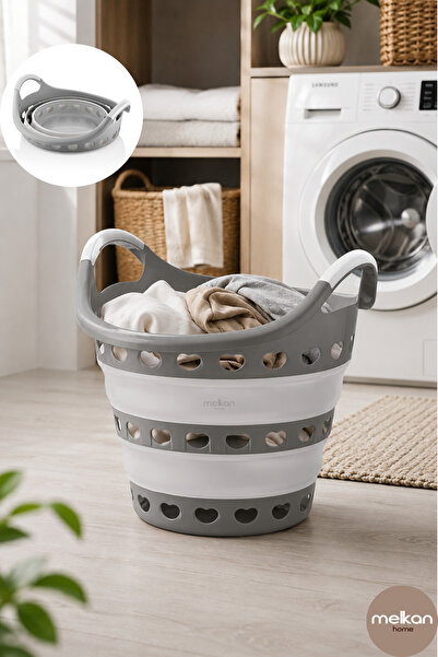 Melkan Home Katlanabilir Çamaşır Sepeti 14 Litre – Çok Amaçlı Katlanır Kirli ...