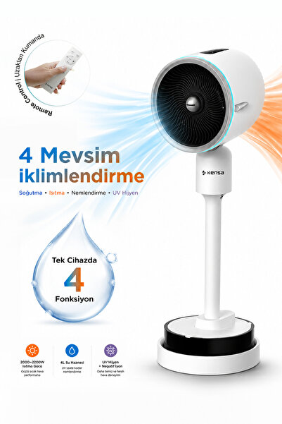 Kensa 4'ü 1 Arada Ayaklı Hava Sirkülasyon Fanı – Isıtma, Serinletme, Nemlendi...
