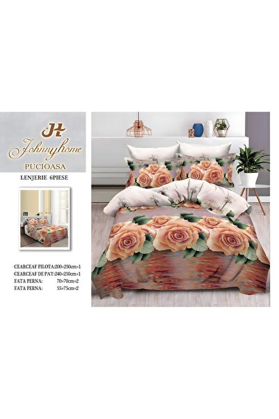 naniland.ro Lenjerie de Pat 3D 2 Persoane 6 Piese Fără Elastic 200x230 cm
