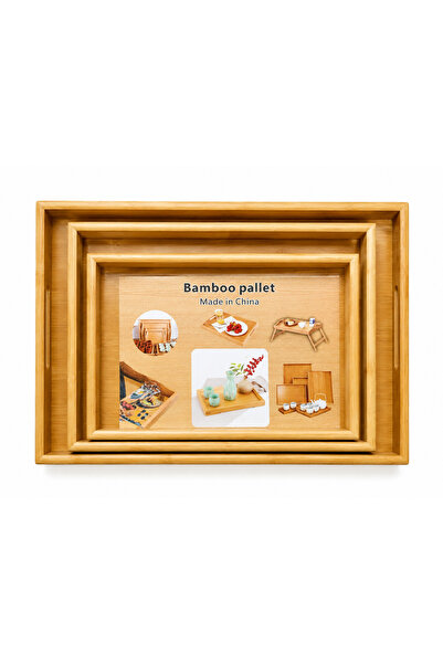 wei Top Bottom Set of 3 Bamboo serving trays – 3 sizes
