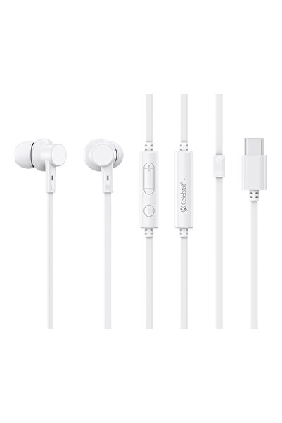 Celebrat earphones με μικρόφωνο G40, USB-C σύνδεση, 10mm, 1.2m, λευκά
