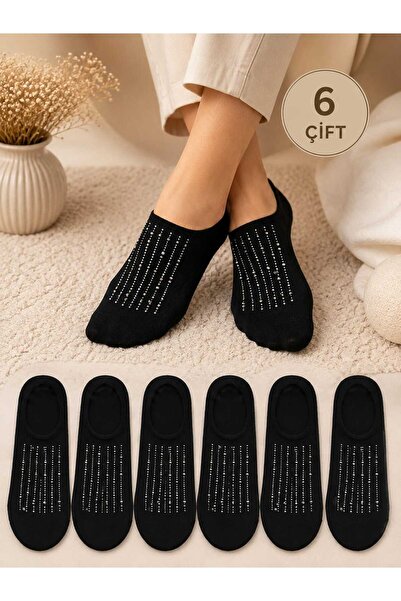 VitaMood Yaşam Women's Black 6-Piece Socks, Thin, Premium Quality