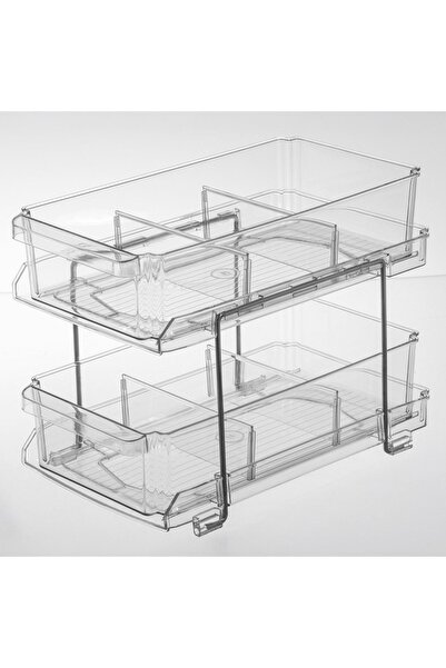 Z Store Organizator transparent cu 2 niveluri, tip sertar, 32x18.5x23cm