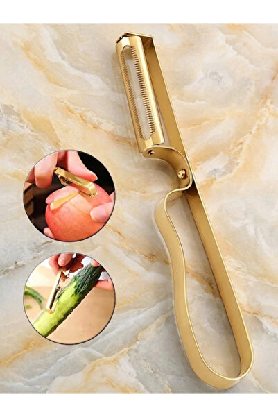 mucit home Gold Yan Soyacak Patates Sebze Soyacağı Paslanmaz Çelik Ergonomik ...