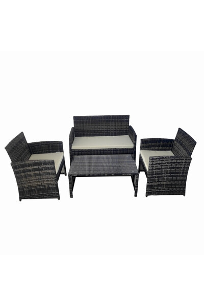 KlugMeister Set mobilier terasa/gradina tip ratan KJFR030, canapea + doua fot...