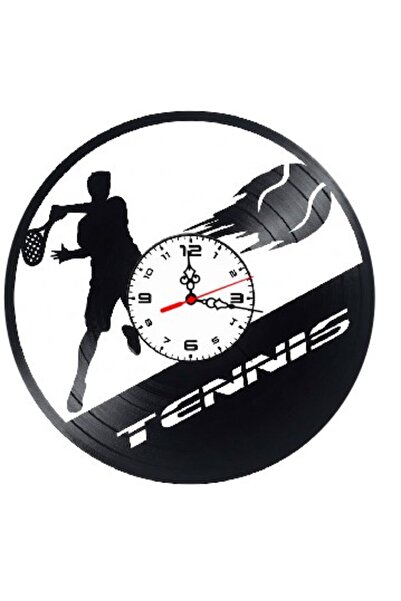 OEM Ceas de perete decorativ din disc de vinil, Model cu jucător de tenis și ...