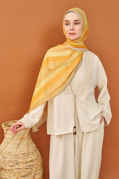 Silk Home Riva Shawl Tencel Ethnic Way Orange