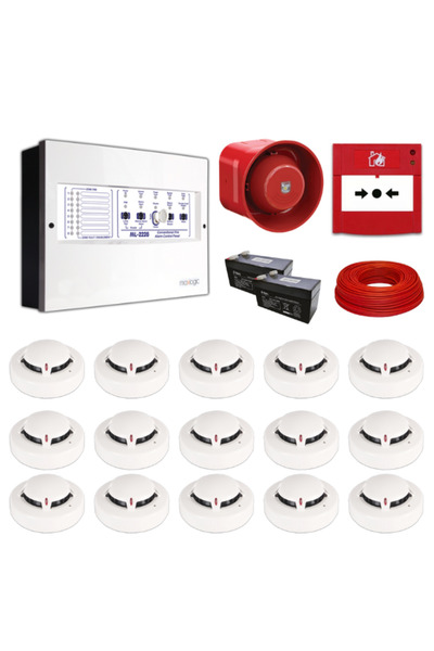 mavigard Maxlogic 15’li Konvansiyonel Yangın Alarm Seti 100 Metre Kablo Dahil