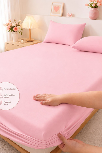 Always Cotton Ranforce Elastic Sheet Set with Pillows Choose Size