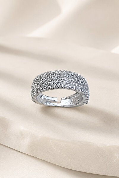 Alexis Carrel Maya Bombeli Full Zircon Stone Adjustable Women's Silver Ring