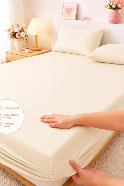 Always Cotton Ranforce Elastic Sheet Set with Pillows Choose Size